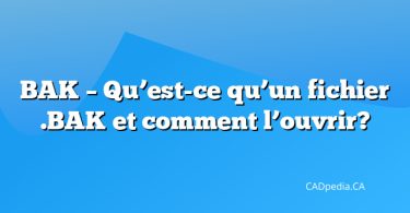 BAK – Qu’est-ce qu’un fichier .BAK et comment l’ouvrir?