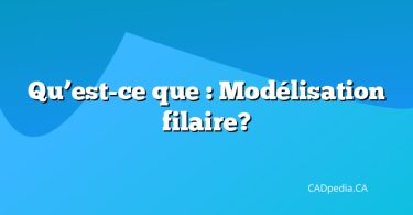 Qu’est-ce que : Modélisation filaire?